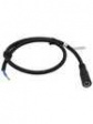 RND 205-01301 DC Connection Cable, 2.5x5.5x9.5mm Socket - Bare Ends, Straight, 500mm, Black