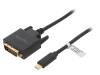 UA0331 Адаптер; DVI-D (24+1) вилка,вилка USB C; 1,8м; Цвет: черный