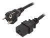 CP153 Кабель; вилка CEE 7/7 (E/F),IEC C19 "мама"; 3м; черный; 16А; 250В