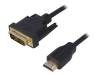 CH0013, Кабель; вилка DVI-D (18+1), вилка mini HDMI; 3м; черный, LOGILINK