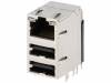0862-1J1T-43-F, Гнездо; RJ45/USB A; PIN:8; экранированный, со светодиодом; THT, BEL FUSE