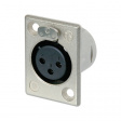 NC3FP-1 XLR Panel-mount female receptacle 3 Poles P Soldering Connection Nickel - Plated