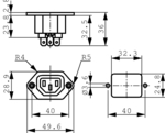 PX0675/63, Flush-mounted device socket C13, screw-mounted Screw mounting, Bulgin