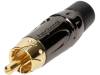 ACPL-CBK, Вилка; RCA; "папа"; короткий; прямой; пайка; черный; позолота; 3?7мм, Amphenol