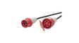 037020476 10 16 1 Extension Cable with Lid IP44 Rubber CEE Plug - CEE Socket 10m Black / Red