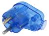W-10139, Разъем: питания AC; вилка; "папа"; на провод; синий, прозрачный, PLASTROL