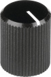 505.4131 Instrument knob black anodised 12 mm