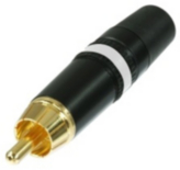 NYS373-9, Cinch cable plug black white, Rean