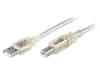 68974 Кабель; USB 2.0; вилка USB A, вилка USB B; 5м; прозрачный