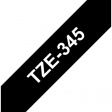 TZE-345 Этикеточная лента 18 mm белый на черном