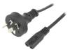 KAB-AUS-T2-1.8-BK Кабель; IEC C7 "мама", SAA/3/15; 1,8м; Гнезда:1; черный; ПВХ; 7,5А