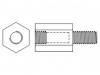213X12K Дистанцирующая стойка с резьбой; 12мм; Внутр.резьба: M3; латунь