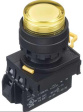 YW1L-A2E10QM3Y Illuminated Pushbutton Switch, 10 A, 230 VDC / 240 VDC