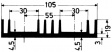 KS105-1000E Теплоотводы 1000 mm 1.3 K/W @ 75 W черный анодированный
