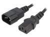KAB-C13-C14-1.8-BK Кабель; IEC C13 "мама", IEC C14 "папа"; 1,8м; черный; ПВХ; 10А