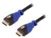 72316, Кабель; HDMI 2.0; вилка HDMI, с обеих сторон; 1м; черно-синий, Goobay