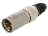 NC3MX-HD Вилка; XLR; "папа"; PIN:3; прямой; на провод; пайка; 3,5?8мм; 16А