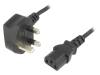 KAB-UK-P3-1.8-BK Кабель; BS 1363 (G) вилка, IEC C13 "мама"; 1,8м; черный; ПВХ; 5А
