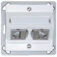 185761 Feller Edizio Due 2 x flush-fitted socket without frame