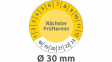 6932 Inspection Plate, 10 sheets/80 labels diam. 30 mm, Yellow