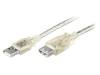 68626 Кабель; USB 2.0; гнездо USB A, вилка USB A; 0,6м; прозрачный