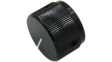 RND 210-00359 Aluminium Knob, black, 6.4 mm shaft