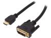 AK-330300-100-S, Кабель; HDMI 1.4; вилка DVI-D (18+1), вилка HDMI; 10м; черный, ASSMANN