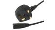 RND 465-00946 Mains Cable UK Male - IEC 60320 C7 1.8m Black