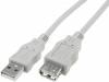 AK-300202-050-E Кабель; USB 2.0; гнездо USB A, вилка USB A; никелированные; 5м