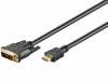 HDMI-DV020G.050, Кабель; HDMI 1.4; вилка DVI-D (18+1), вилка HDMI; 5м; черный, Goobay