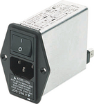 FN39360511, Power inlet with filter 6 A 250 VAC, Schaffner