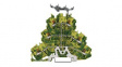 2202-3237 Terminal Block, PE, Cage Clamp, 6 Poles, 500V, 24A, 1 ... 2.5mm², Green / Yellow