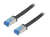 CQ7033S Patch cord; S/FTP; 6a; многопров; Cu; PE; черный; 1м; 26AWG