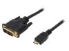 CHM002, Кабель; вилка DVI-D (18+1), вилка mini HDMI; 1м; черный, LOGILINK
