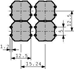 1.14.001.501/0000, Key Switch PCB pins external 100 mA, RAFI