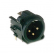 AC3MAH1-AU-B XLR, Receptacle 3 AC PCB Black