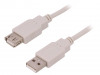52323 Кабель; гнездо USB A,вилка USB A; 3м; белый