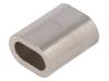 TZ-5, Ferrule; copper; for rope; Orope: 5mm; L: 18mm; nickel, KRAFTBERG