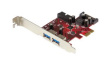 PEXUSB3S2EI PCI Express USB-A Card with SATA Power and UASP Support, 2x USB 3.0, PCI-E x1