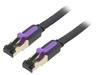 ICABF Patch cord; U/FTP; 7; многопров; Cu; ПВХ; черный; Дл: 1м; 30AWG