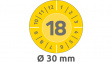 6942 Inspection Plate, 10 sheets/80 labels diam. 30 mm, Yellow
