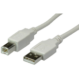 RND 765-00256, USB Cable USB-A Plug - USB-B Plug 1.8m USB 2.0 Grey, RND Connect