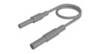 MAL S GG-B 100/2,5 GREY Test Lead, Plug, 4 mm - Socket, 4 mm, Grey, Nickel-Plated Brass, 1m