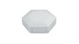 CBHEX1-42-WH HexBox IoT Enclosure with 4 Solid and 2 Vented Panels 130x146x45mm White ABS IP3