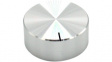 RND 210-00348 Aluminium Knob, silver, 6.4 mm