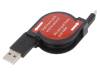 45879, Кабель; USB 2.0; вилка USB A,вилка micro USB B; 1м; черный, Goobay
