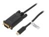 UA0333 Адаптер; D-Sub 15pin HD вилка,вилка USB C; 1,8м; Цвет: черный