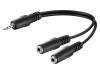 50464, Кабель; вилка Jack 3,5мм 3pin, гнездо Jack 3,5мм 3pin x2; 0,2м, Goobay