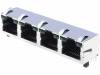 RJHSE538504, Гнездо; RJ45; Кат:5; экранированный, со LED, четверной; THT, Amphenol