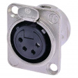 NC4FD-L-1 Гнездо; XLR; "мама"; PIN:4; фланец (2 отверстия), на панель; пайка